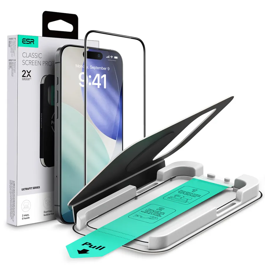 Калъф за iPhone 17 Pro - ESR Tempered Glass UltraFit - Черен