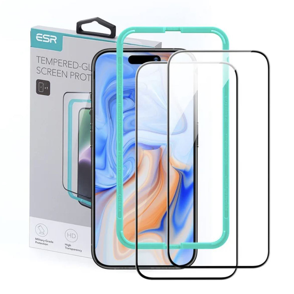 Калъф за iPhone 16 Pro Max (комплект 2 бр.) - ESR Tempered Glass - Черен