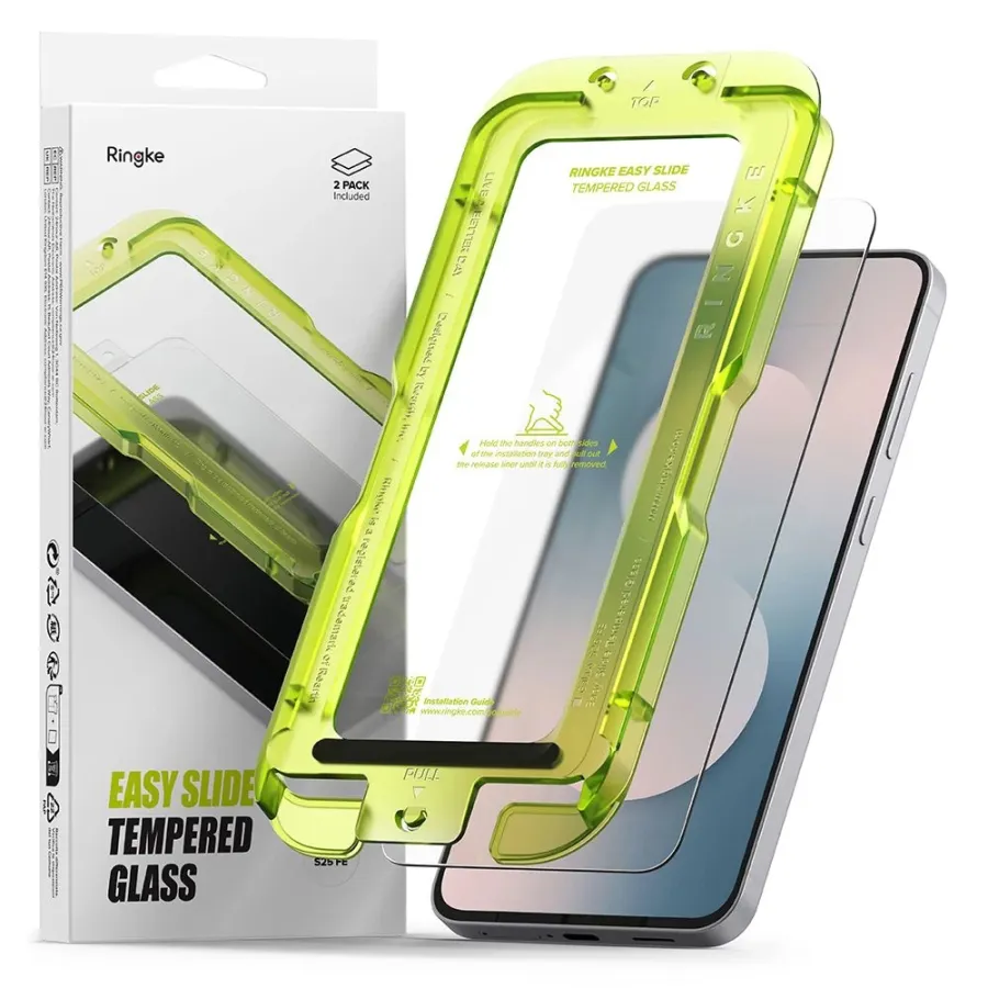 Капак за Samsung Galaxy S25 FE (комплект от 2) - Ringke Easy Slide Tempered Glass - Прозрачен