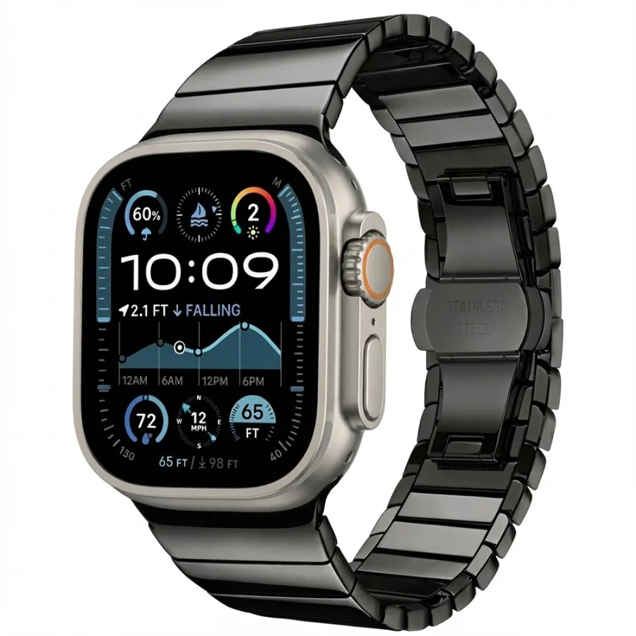 Каишка за Apple Watch 1/2/3/3/4/4/5/5/5/6/6/7/8/7/8/9/9/10/10/11/SE/SE 2/SE 3 (38/40/41/42mm) - Techsuit Watchband (W012) - Черен