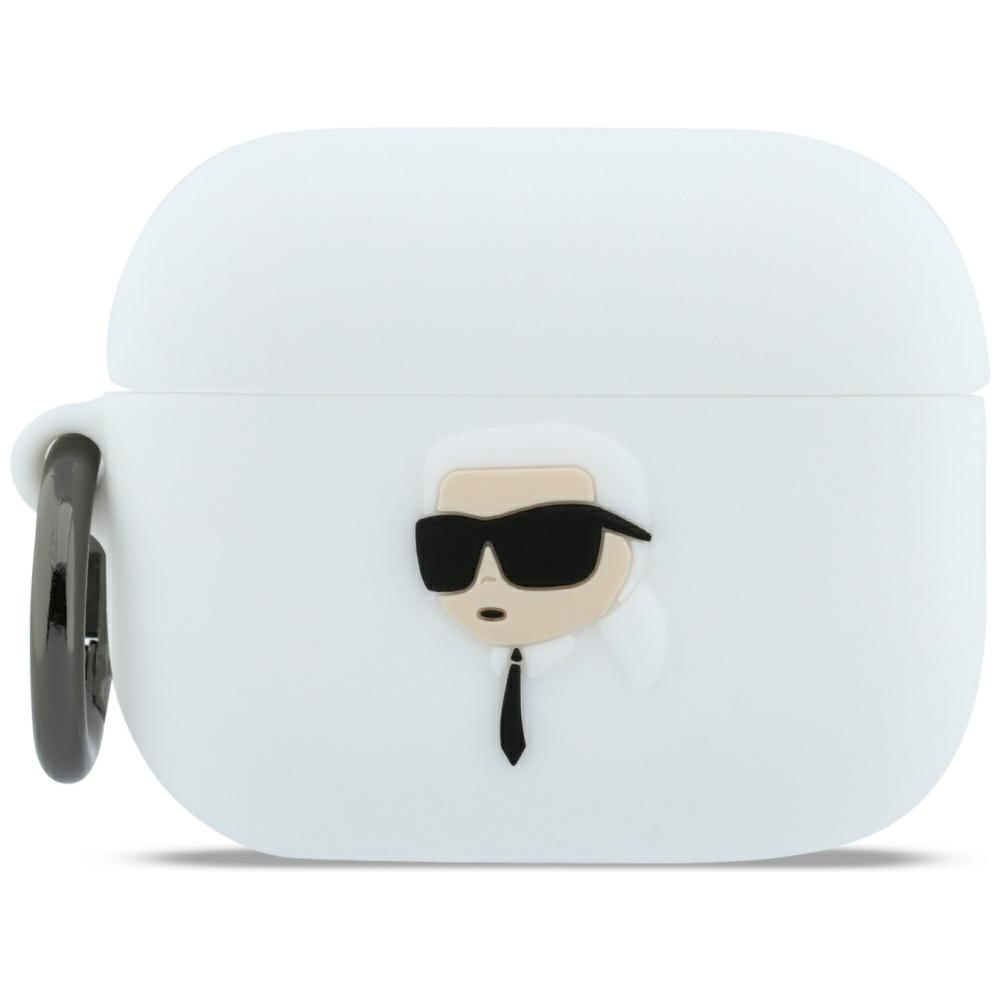 Калъф за Apple AirPods Pro 3 - Karl Lagerfeld Silicone Karl Head 3D (KLAP3RUNIKH) - Бял