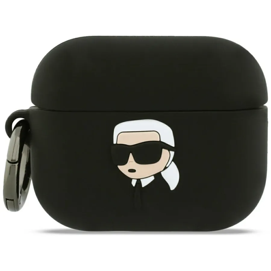 Калъф за Apple AirPods Pro 3 - Karl Lagerfeld Silicone Karl Head 3D (KLAP3RUNIKK) - Черен