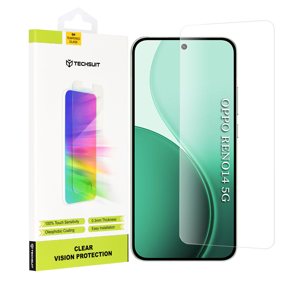 Фолио за Oppo Reno14 - Techsuit Прозрачен Vision Glass - Прозрачно