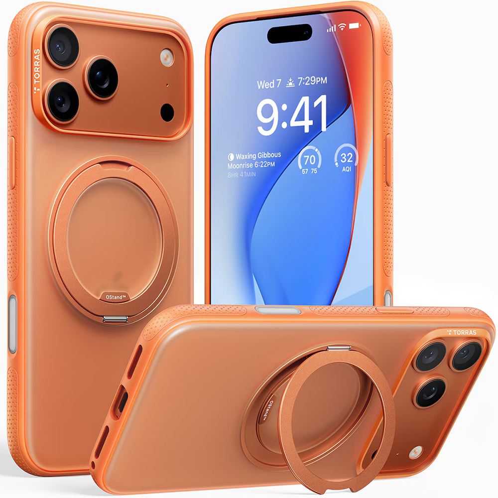 Калъф за iPhone 17 Pro - Torras Ostand R Fitness Series - Оранжев