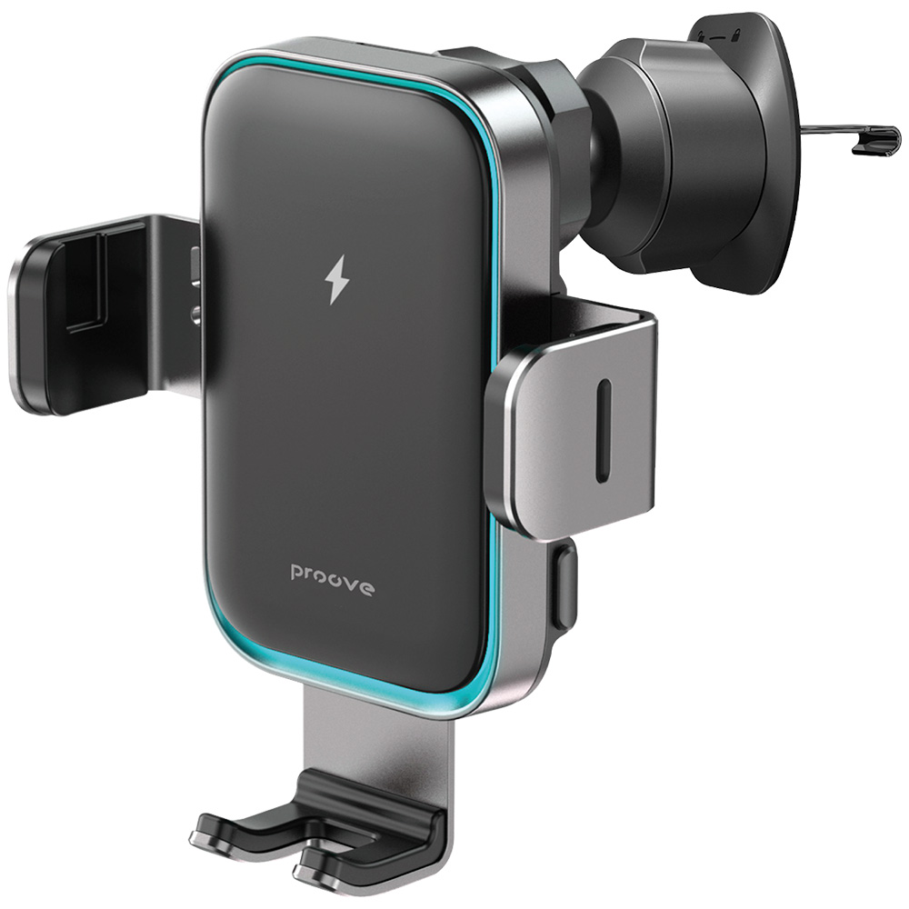15W 2в1 2в1 Безжична стойка за захранваща машина 4.0"-6.9" - Triple Clamp Pro (WHTP15010004) - Метално сиво