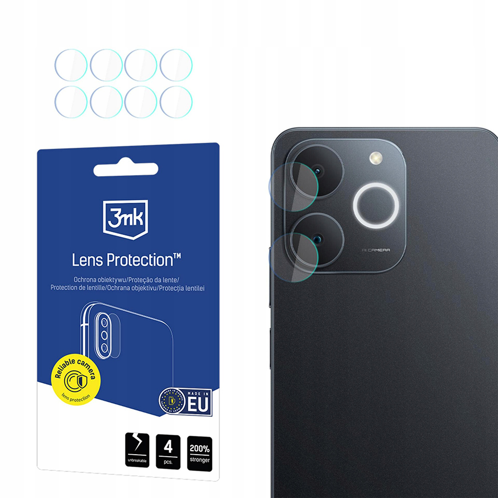 Фолио за Realme Note 70T (комплект от 4) - 3mk Lens Protection - Прозрачен