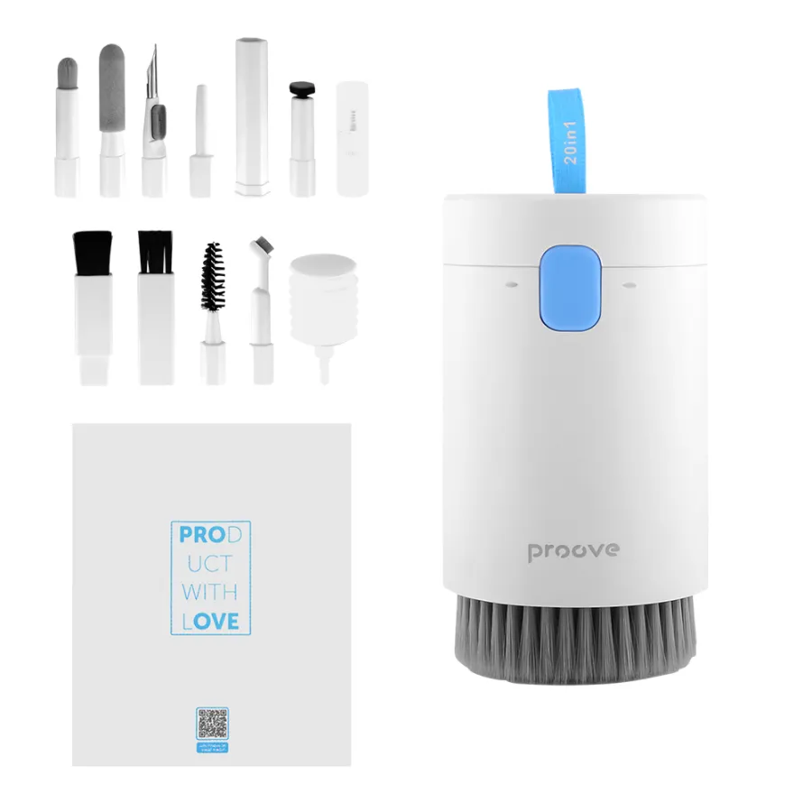 Многофункционален комплект за почистване на устройства 20 в 1 - Proove Mr. Cleaner (MCS00002002) - Бял