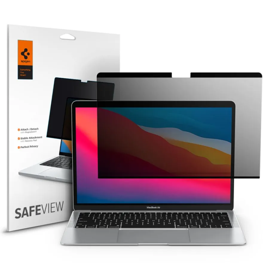 Калъф за MacBook Air 13" (2022 / 2024 / 2025) - Spigen Safe View Magnetic (AFL06253) - Поверителност