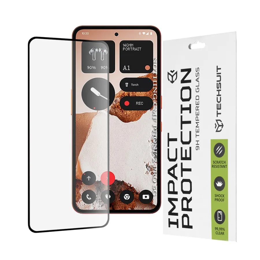 Nothing CMF Phone 2 Pro / Phone (3a) Lite - Techsuit 111D Full Cover / Full Glue Glass - Черно
