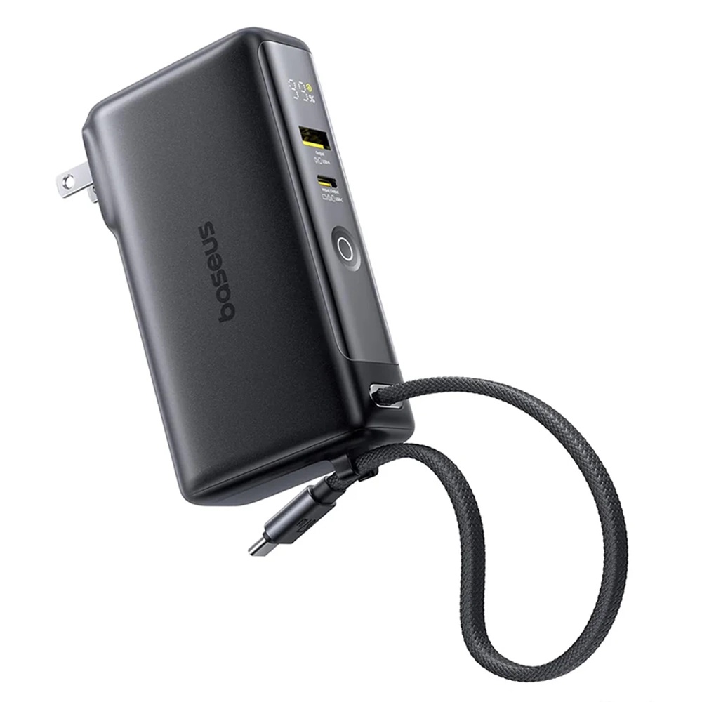 Power Bank, USB-C кабел, 10000mAh, 67W, цифров дисплей - Baseus Nomos NT11 Omni (P10078807123-00) - Cosmic Черен