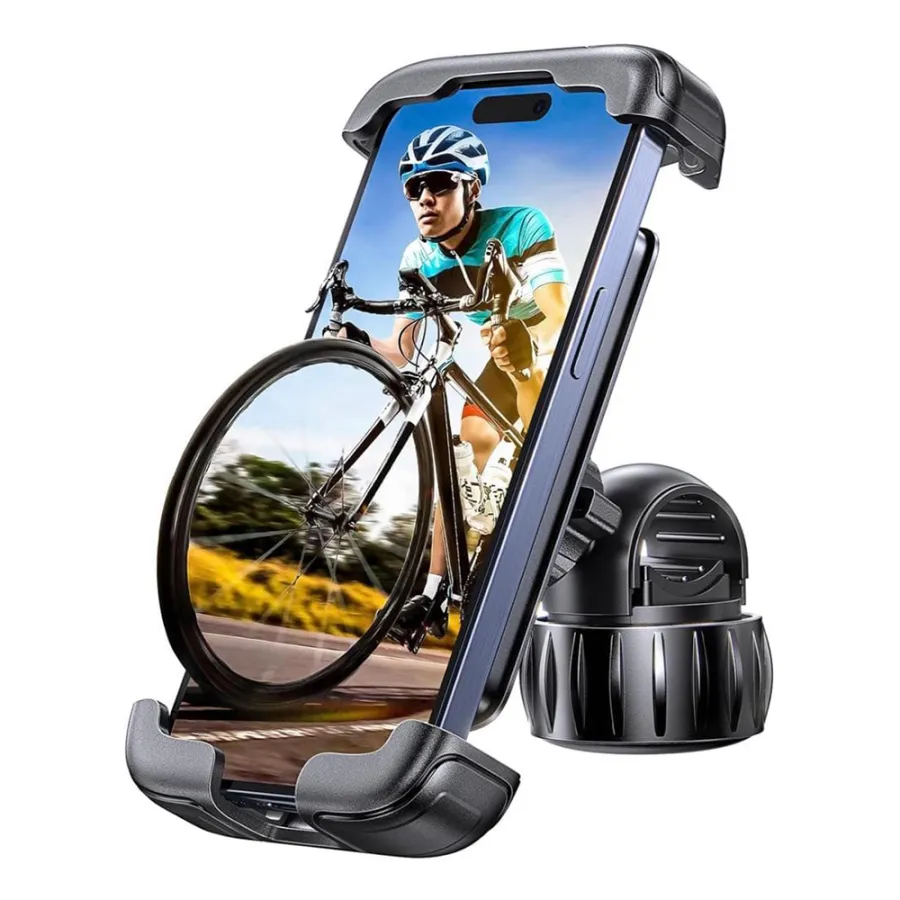 Стойка за телефон за велосипед 4-7", с магнит, въртене на 360° - Lisen (YL0423080007) - Черна