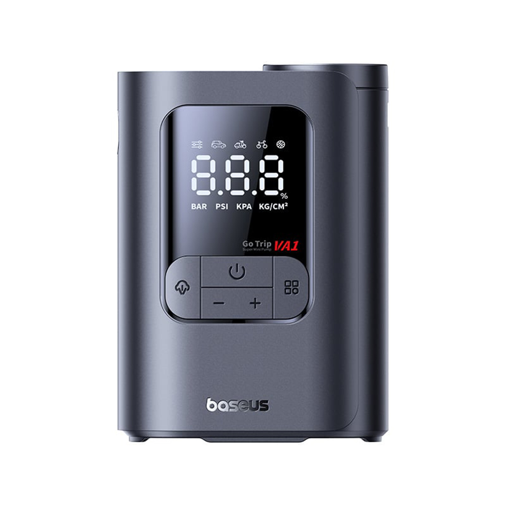 Електрическа помпа с дисплей и фенерче - Baseus GoTrip VA1 Super Mini (C0119701) - Космическо черно