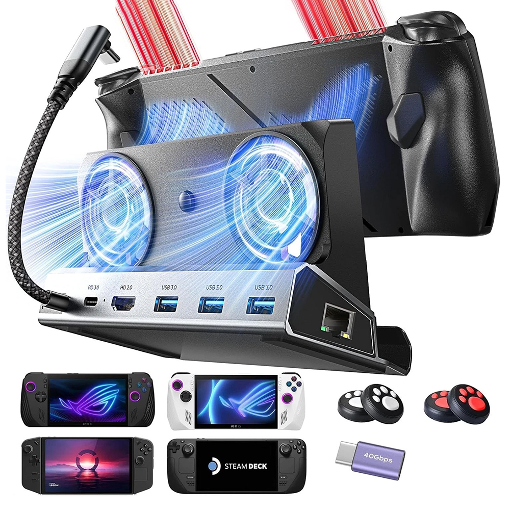 Докинг станция с двоен охлаждащ вентилатор, HDMI, USB, Type-C - Lisen S1 (YL0423110005) - Черна