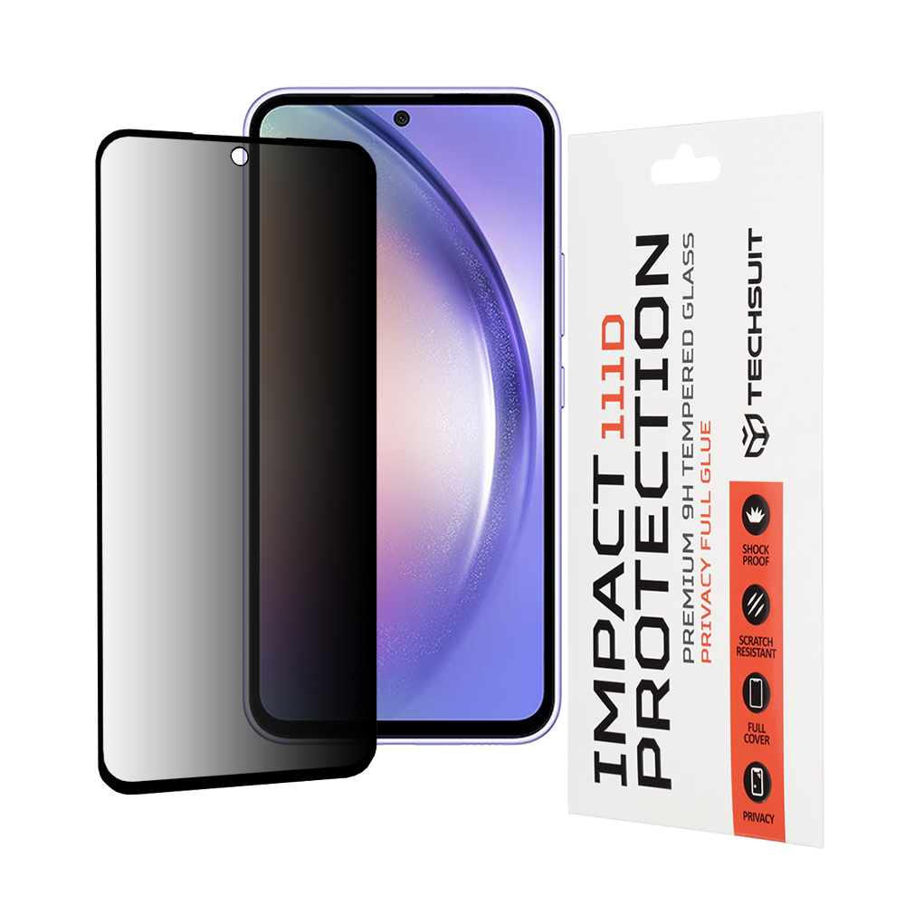 Калъф за Samsung Galaxy A54 - Techsuit 111D Privacy Full Glue - Черен