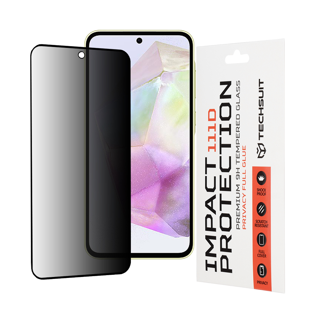 Калъф за Samsung Galaxy A35 5G / A55 5G / M35 / M56 - Techsuit 111D Privacy Full Glue - Черен