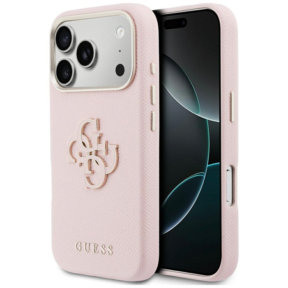 Калъф за iPhone 17 Pro - Guess Hardcase Resin Logo (GUHCP17L5PS4RGGP) - Розов