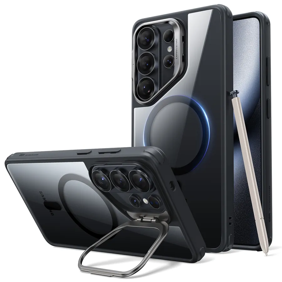 Калъф за Samsung Galaxy S26 Ultra - ESR Classic Hybrid HaloLock Kickstand - Прозрачен Черен