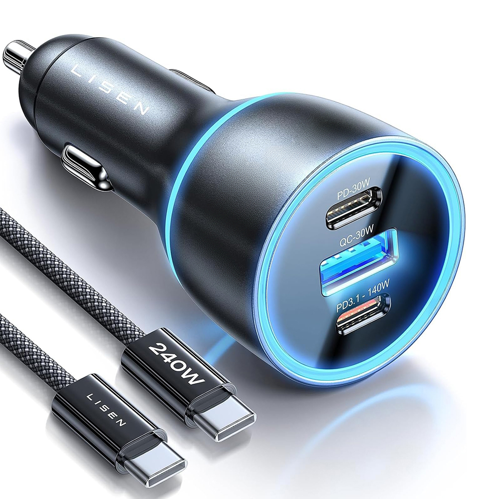 Зарядно за кола, USB, USB-C, 170W - Lisen (YL022401010001) - Черно