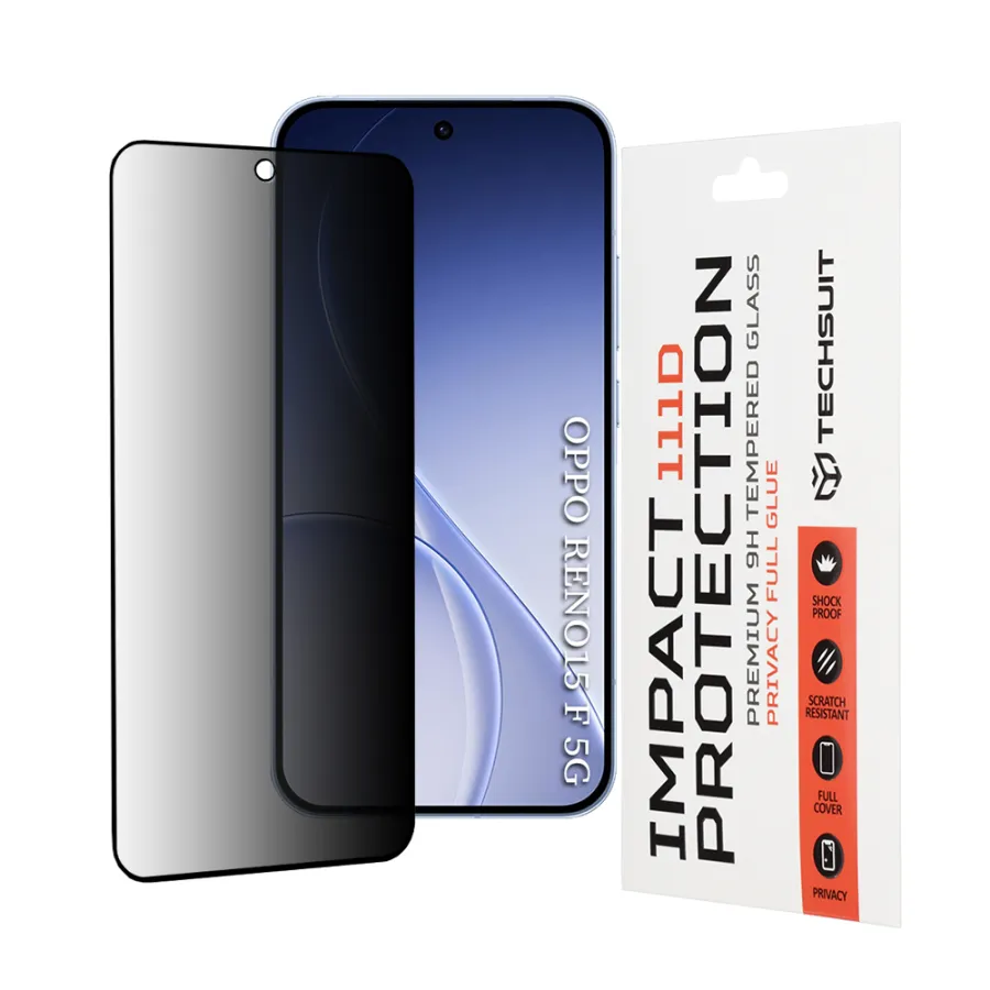 Oppo Reno15 F / Reno15 FS 5G - Techsuit 111D Privacy Full Glue - Черен