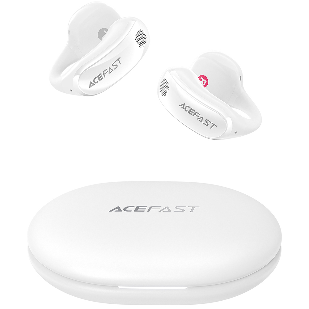 Слушалки OWS, Bluetooth 5.4, бас, микрофон, водоустойчиви, 400mAh - Acefast Acefit SE (FA005) - Бял