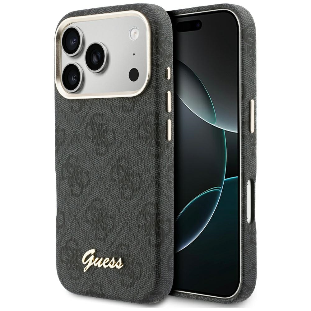 Калъф за iPhone 17 Pro - Guess 4GScript MagSafe (GUHMP17L5P4F4FWWMSK) - Черен