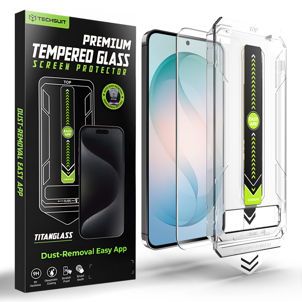 Капак за Samsung Galaxy S26 Plus - Techsuit TitanGlass CrystalHD [съвместим с отключване с пръстов отпечатък] - Прозрачен