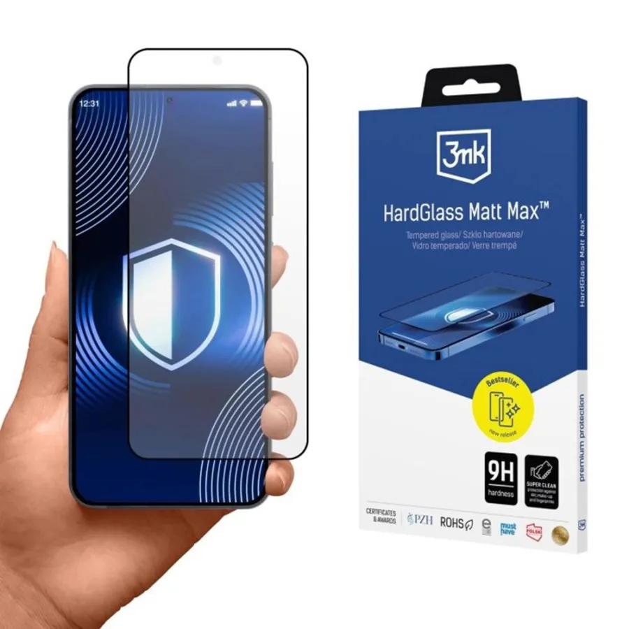 Калъф за Samsung Galaxy S26 - 3mk HardGlass Matt Matt Max Screen Protector - Черен