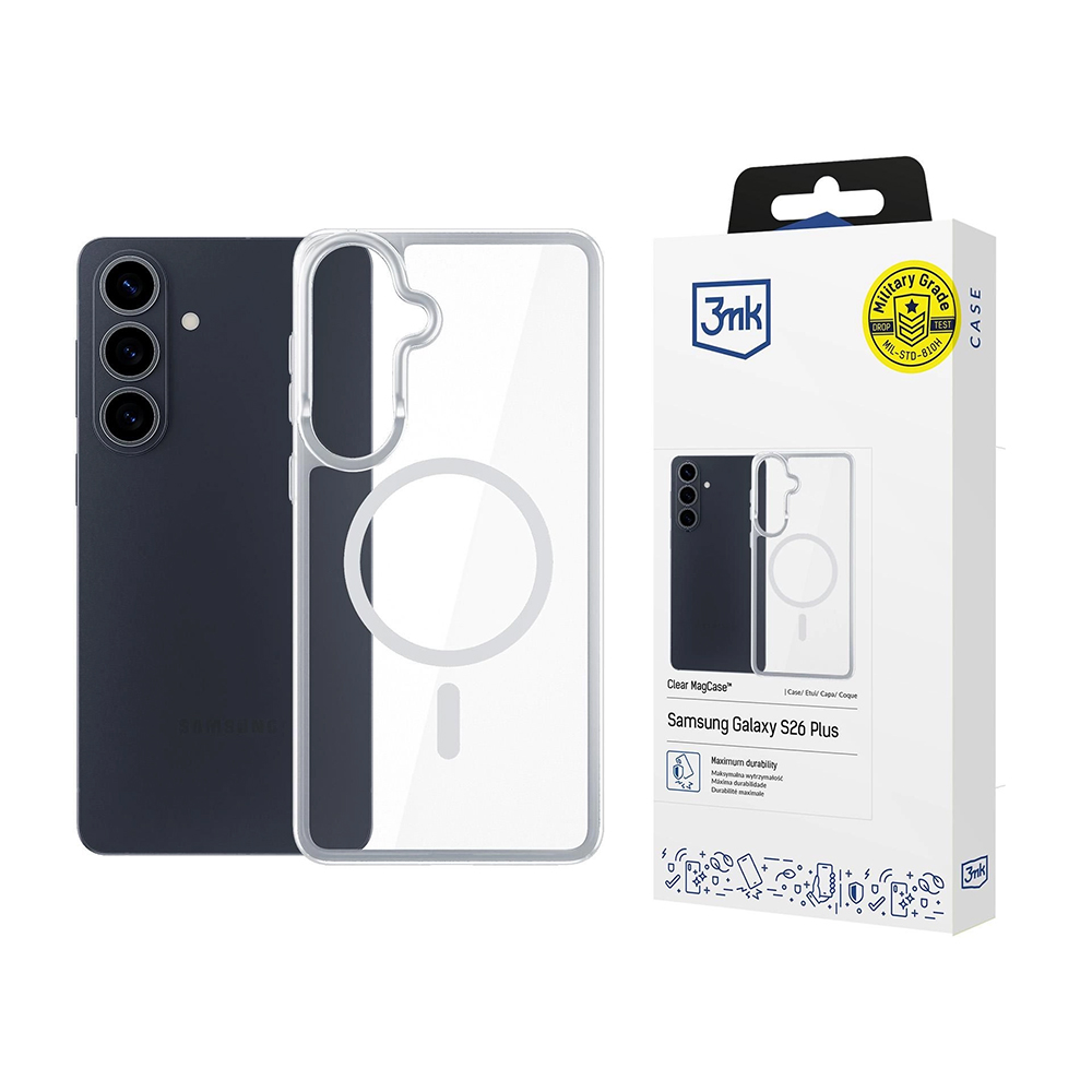 Калъф за Samsung Galaxy S26 Plus - 3mk Armor MagCase - Прозрачен