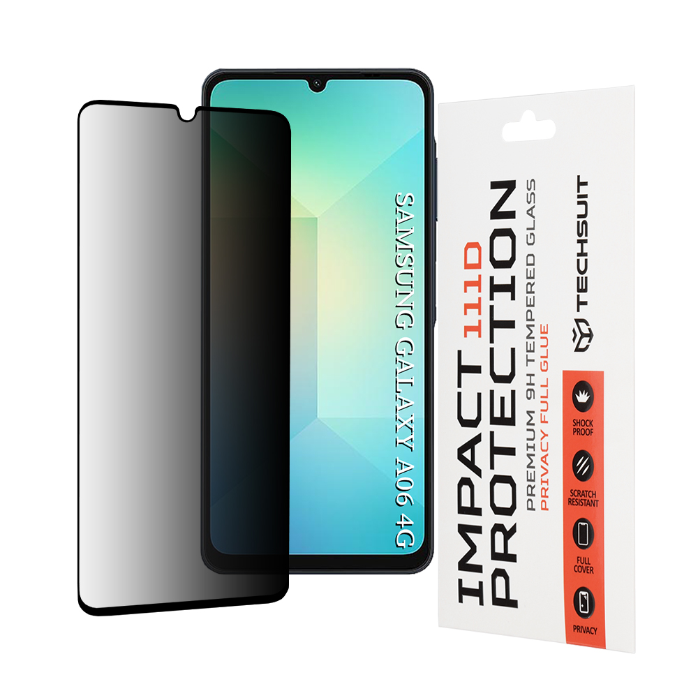Калъф за Samsung Galaxy A06 4G / A06 5G / A07 4G / A07 5G - Techsuit 111D Privacy Full Glue - Черен