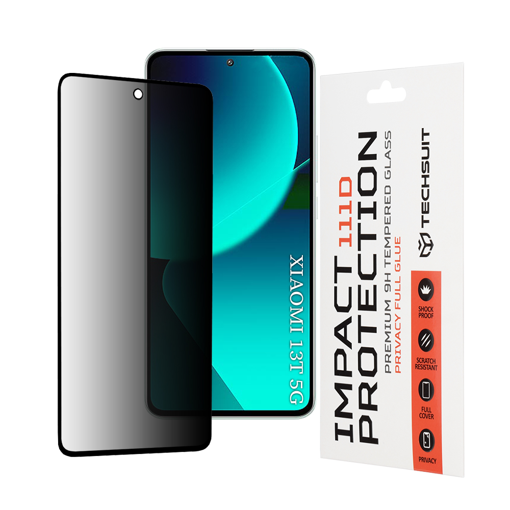 Калъф за Xiaomi 13T / 13T Pro - Techsuit 111D Privacy Full Glue - Черен