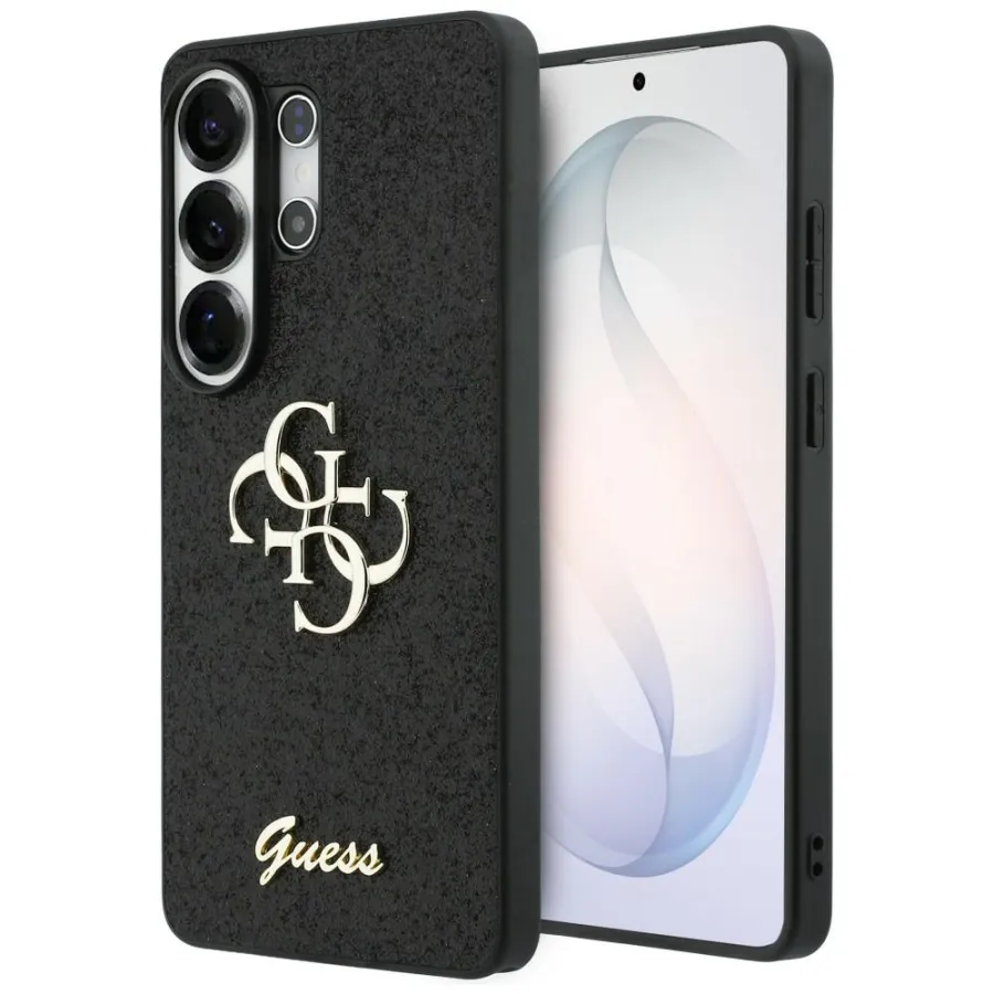 Калъф за Samsung Galaxy S26 Ultra - Guess Fixed Glitter Big 4G Metal Logo (GUHCS26LHG4SGK) - Черен