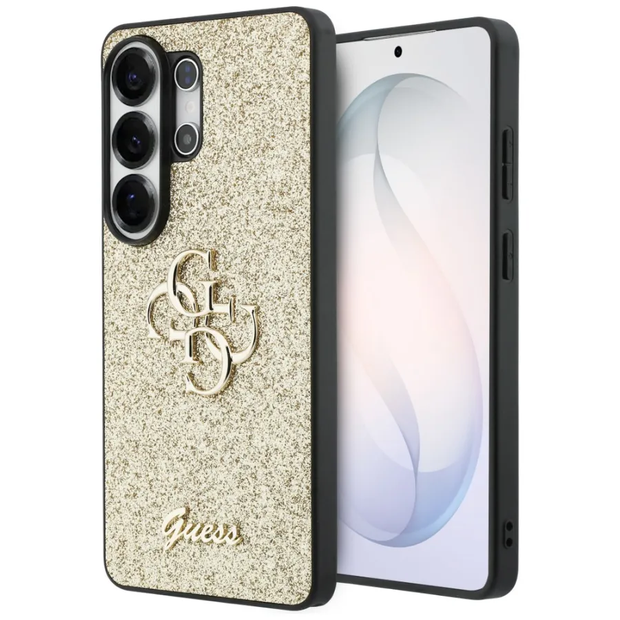 Калъф за Samsung Galaxy S26 Ultra - Guess Fixed Glitter Big 4G Metal Logo (GUHCS26LHGG4SGD) - Златен
