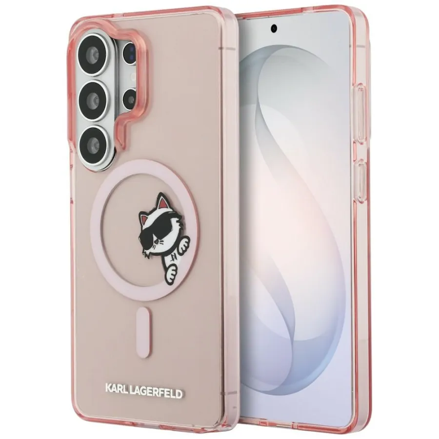 Калъф за Samsung Galaxy S26 Ultra - Karl Lagerfeld IML Choupette IML Choupette Peekaboo Logo MagSafe (KLHMS26L6HCPSCP) - Розов