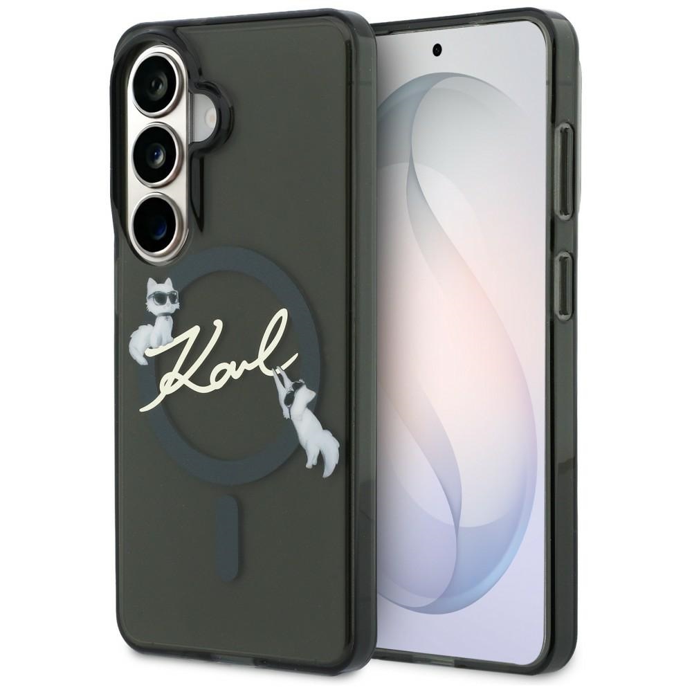 Калъф за Samsung Galaxy S26 - Karl Lagerfeld IML Choupette Karl Script Karl Script Logo MagSafe (KLHMS26S5HKSCAK) - Черен