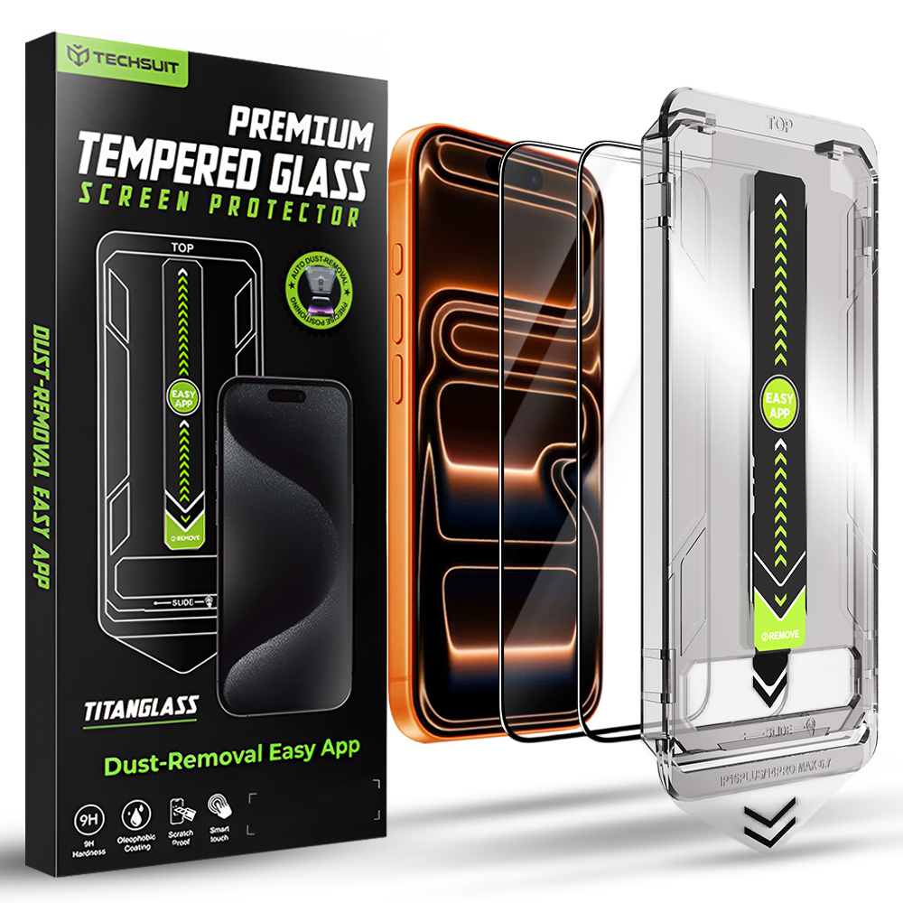 Калъф за iPhone 17 Pro Max (комплект от 2) - Techsuit TitanGlass FullCover - Черен