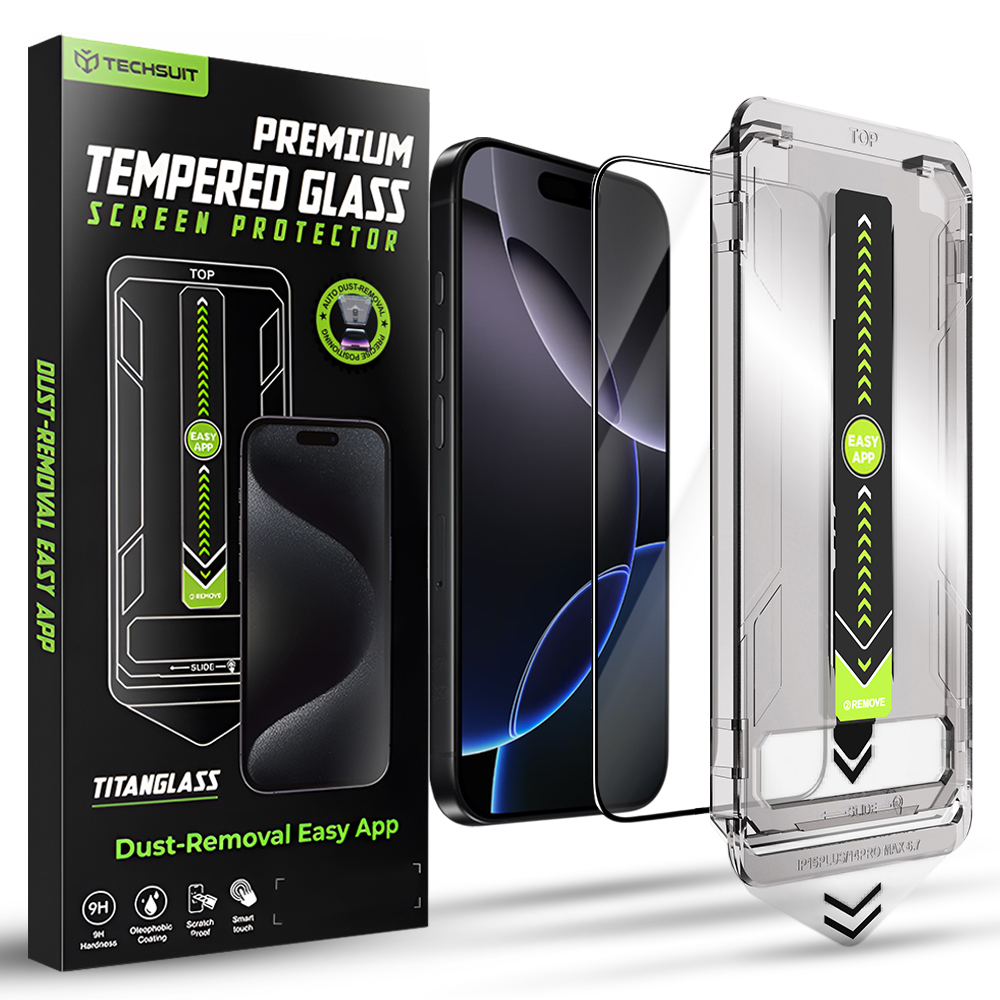 Калъф за iPhone 16 Pro Max - Techsuit TitanGlass FullCover - Черен