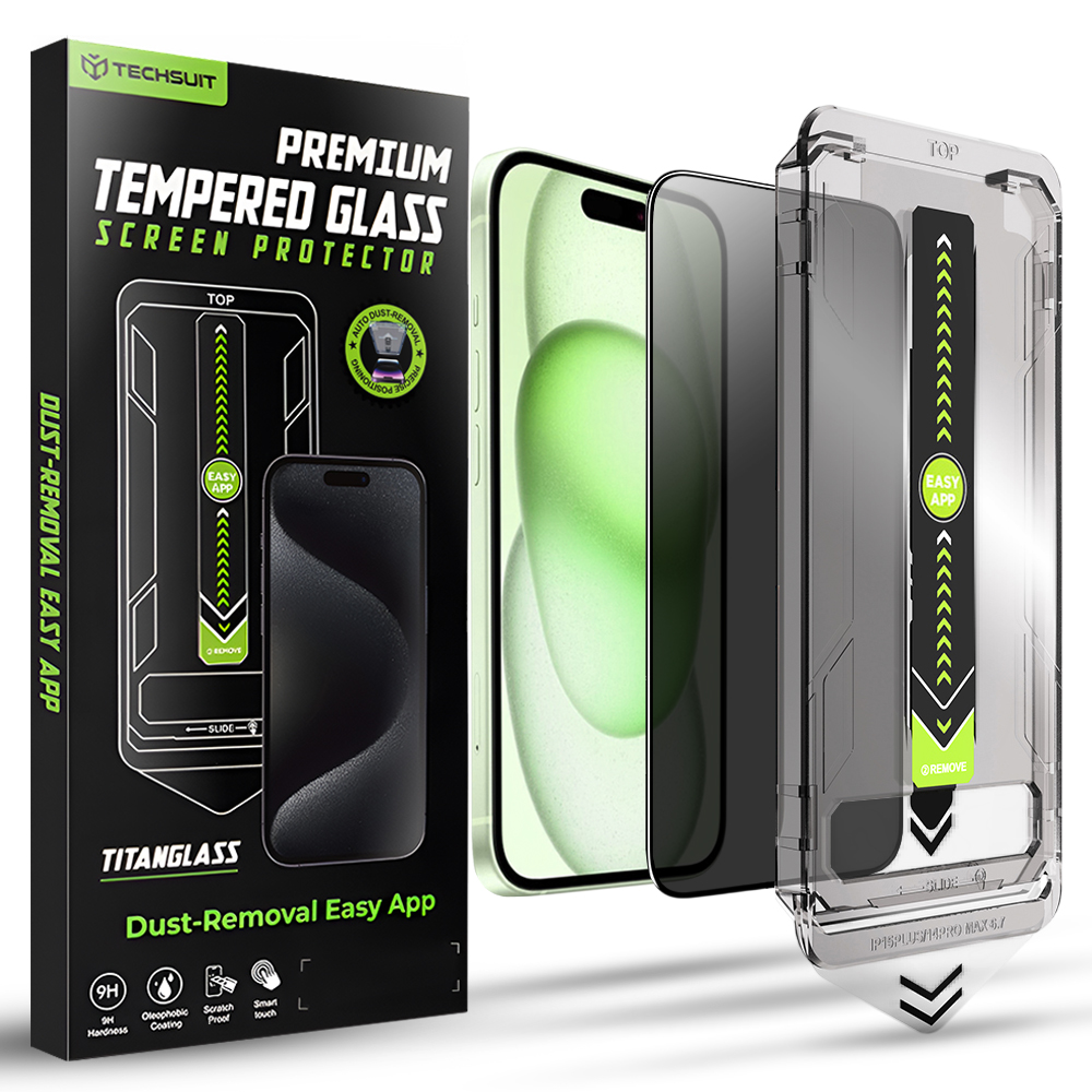 Калъф за iPhone 15 Plus / iPhone 16 Plus - Techsuit TitanGlass FullCover - Поверителност