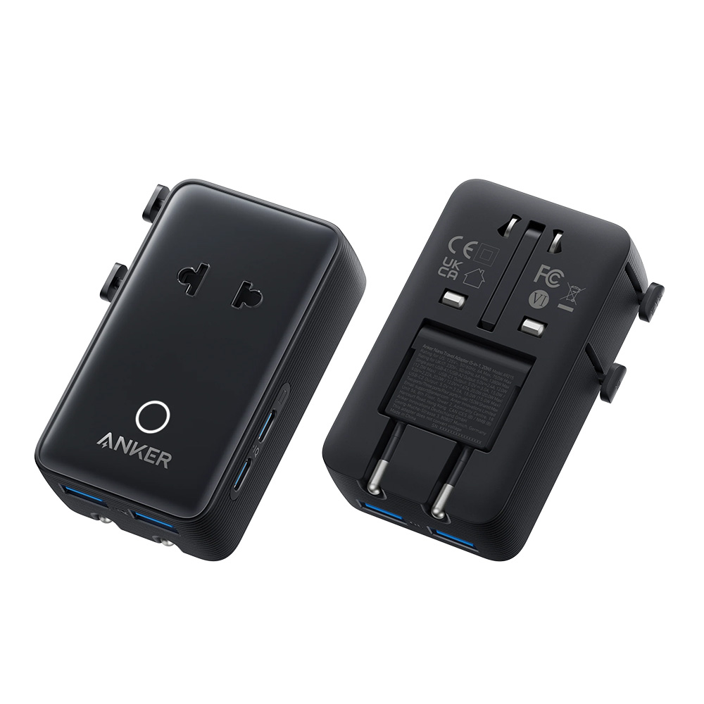 Универсален адаптер за контакт, 20W, 2x USB-C, 2x USB-A - Anker (A9215H11) - Бял