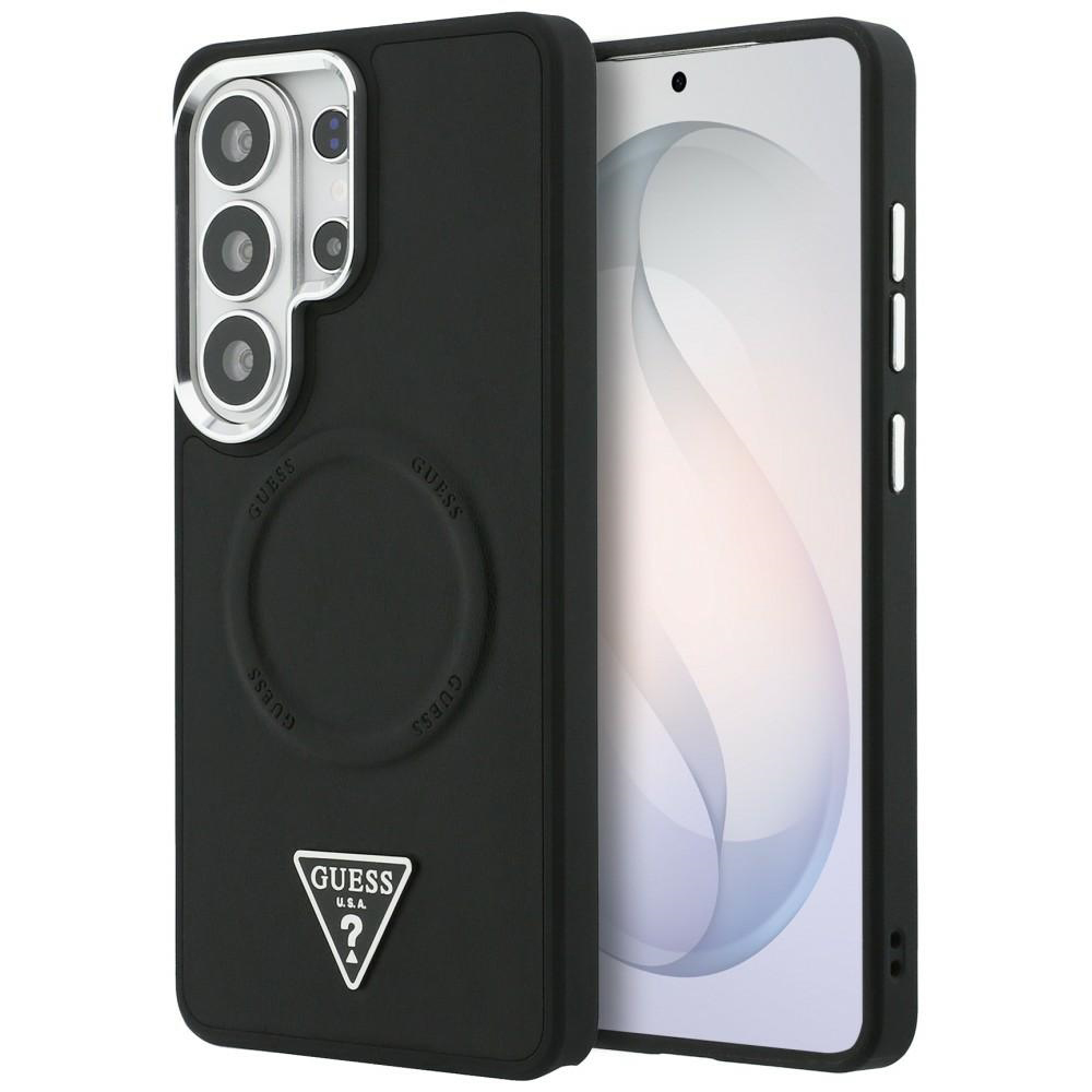 Чанта за Samsung Galaxy S26 Ultra - Guess Embossed Ring Triangle Logo MagSafe (GUHMS26LPSDTSCMK) - Черна