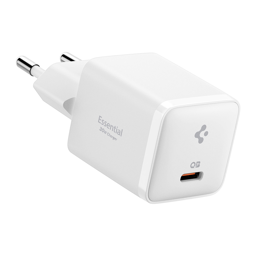Зарядно за контакт, Type-C, 30W, бързо зареждане, Quantum Boost - Spigen Essential EE301EU (ACH09492) - Бяло