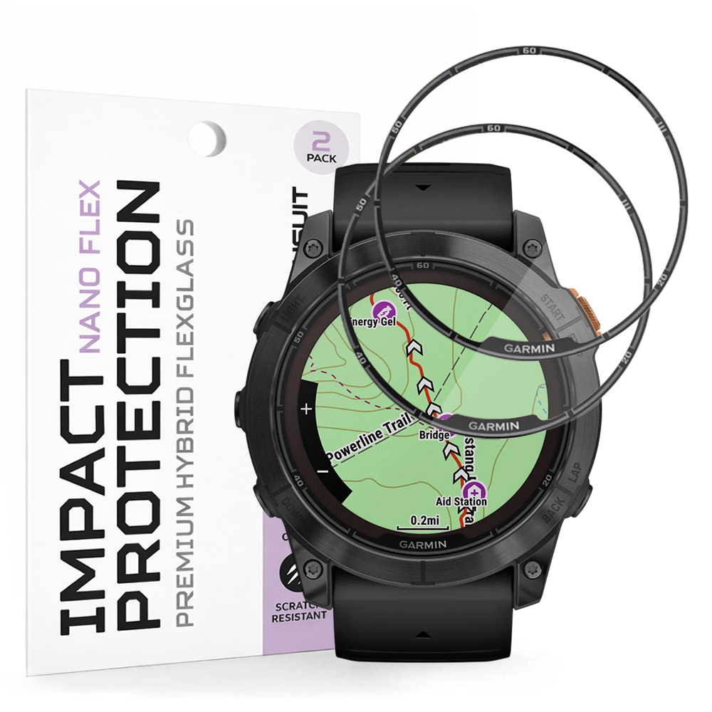 Калъф за Garmin Fenix 7X Pro Solar (комплект от 2) - Techsuit Nano Flex - Черен