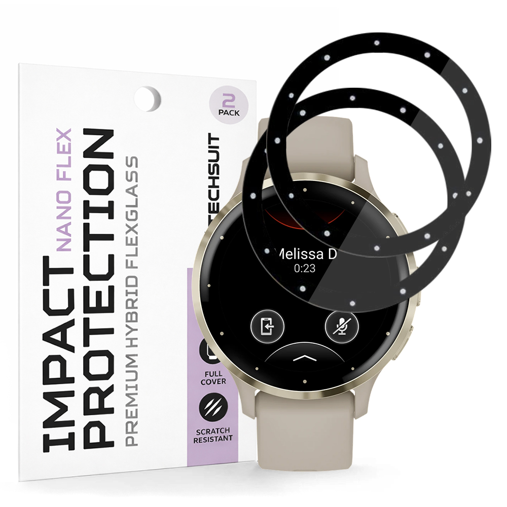 Garmin Venu 3S (комплект от 2) - Techsuit Nano Flex - Черен
