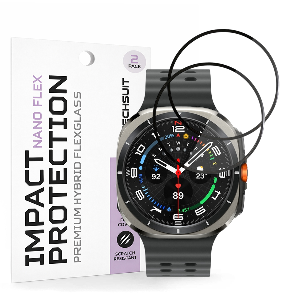 Калъф за Samsung Galaxy Watch Ultra 47mm (комплект 2) - Techsuit Nano Flex - Черен
