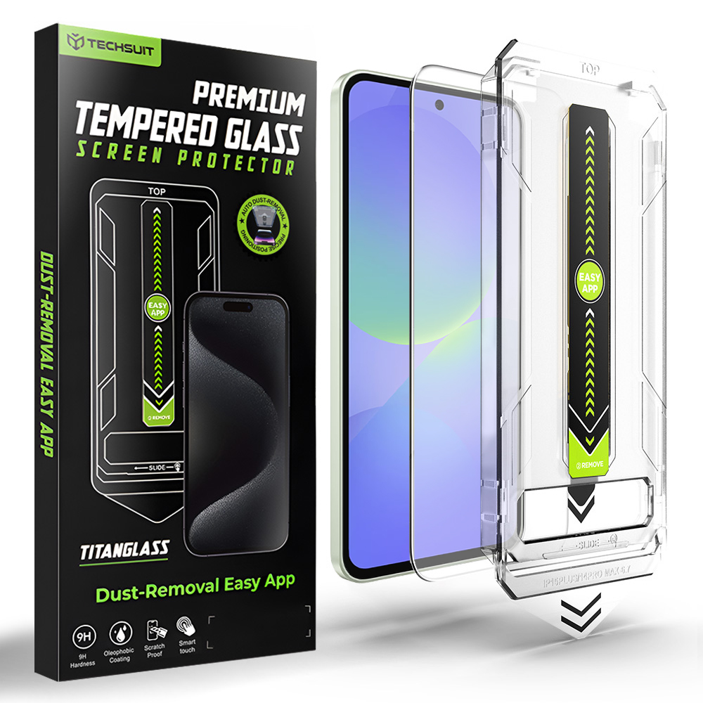 Калъф за Samsung Galaxy A36 5G / A37 5G - Techsuit TitanGlass CrystalHD [Съвместимо отключване с пръстов отпечатък] - Прозрачен