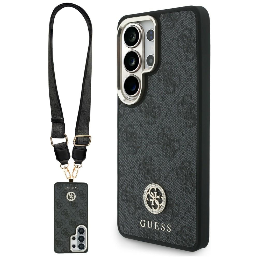 Чантичка за Samsung Galaxy S26 Ultra - Guess 4G Big Rhinestone Triangle Strap MagSafe (GUHMS26LP4G4G4DCSK) - Черна