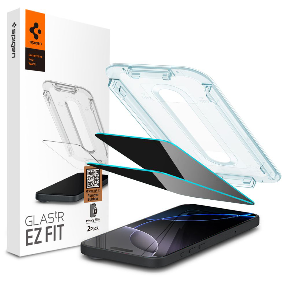 Калъф за iPhone 16 Pro Max / iPhone 17 Pro Max (комплект 2) - Spigen Glas.tR EZ FIT (AGL07908) - Поверителност