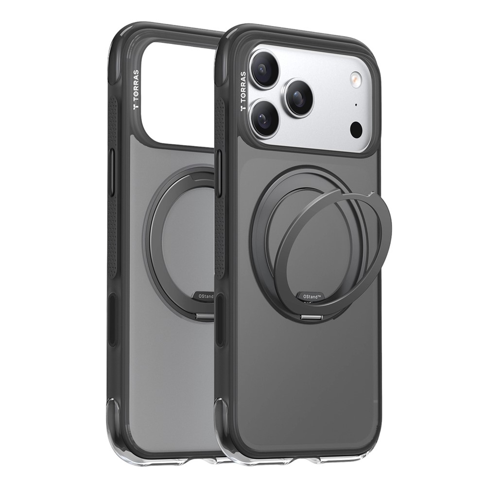 Калъф за iPhone 17 Pro Max - Torras Ostand O3 Air Series - Shadow Черен