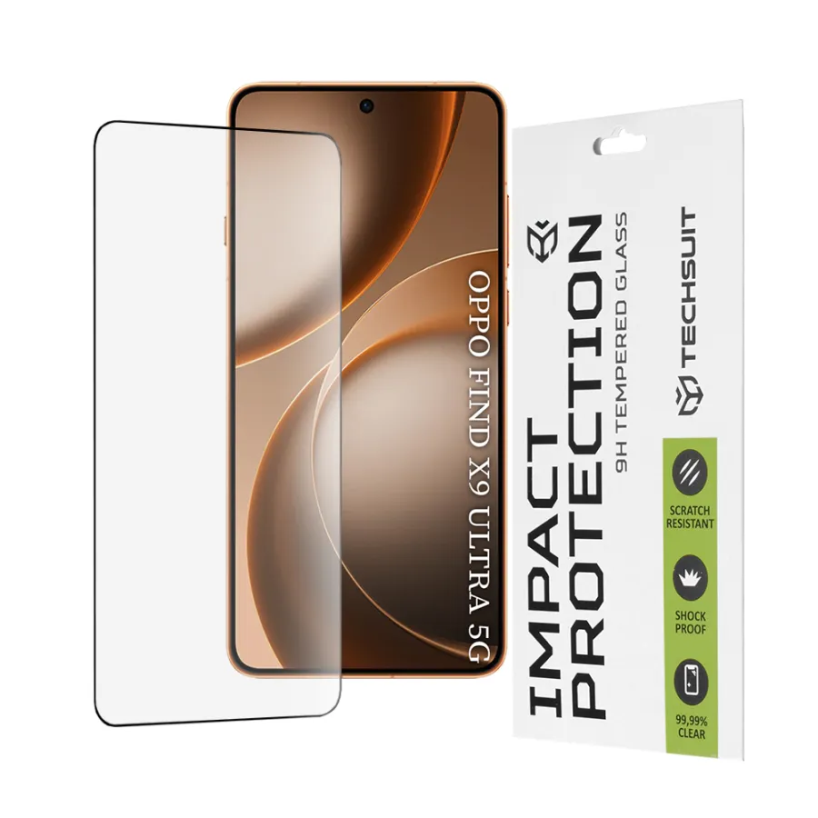 Oppo Find X9 Ultra - Techsuit 111D Full Cover / Full Glue Glass - Черен