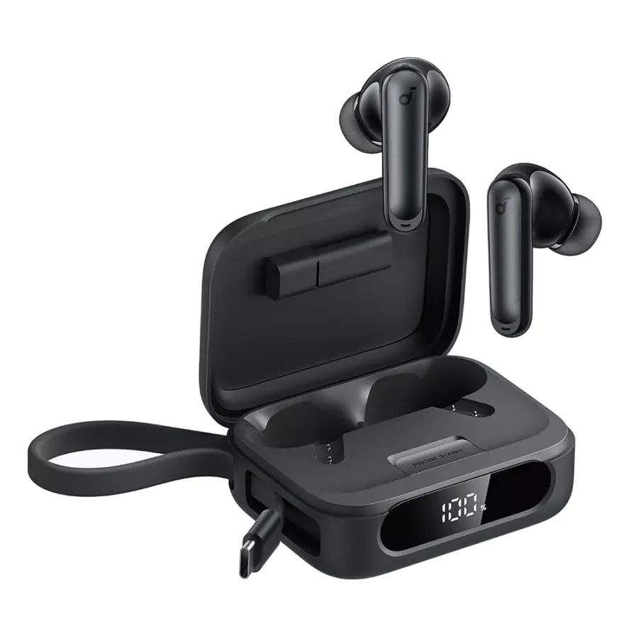 Безжични слушалки със зарядно, стойка, адаптер - Anker SoundCore P41i Ultimate MFI Version (A3937G12) - черни