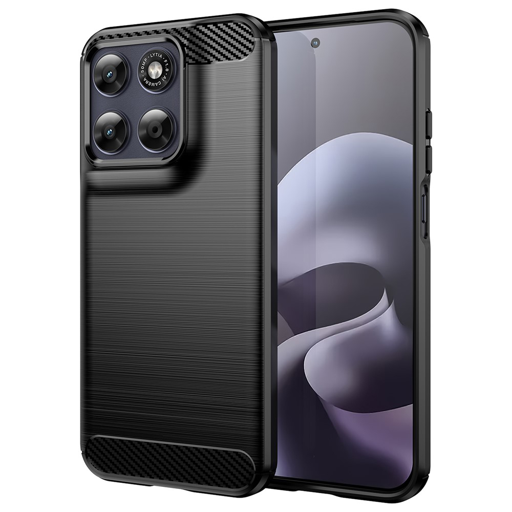 Калъф за Motorola Moto Moto G87 / G77 / G67 - Techsuit Carbon Silicone - Черен